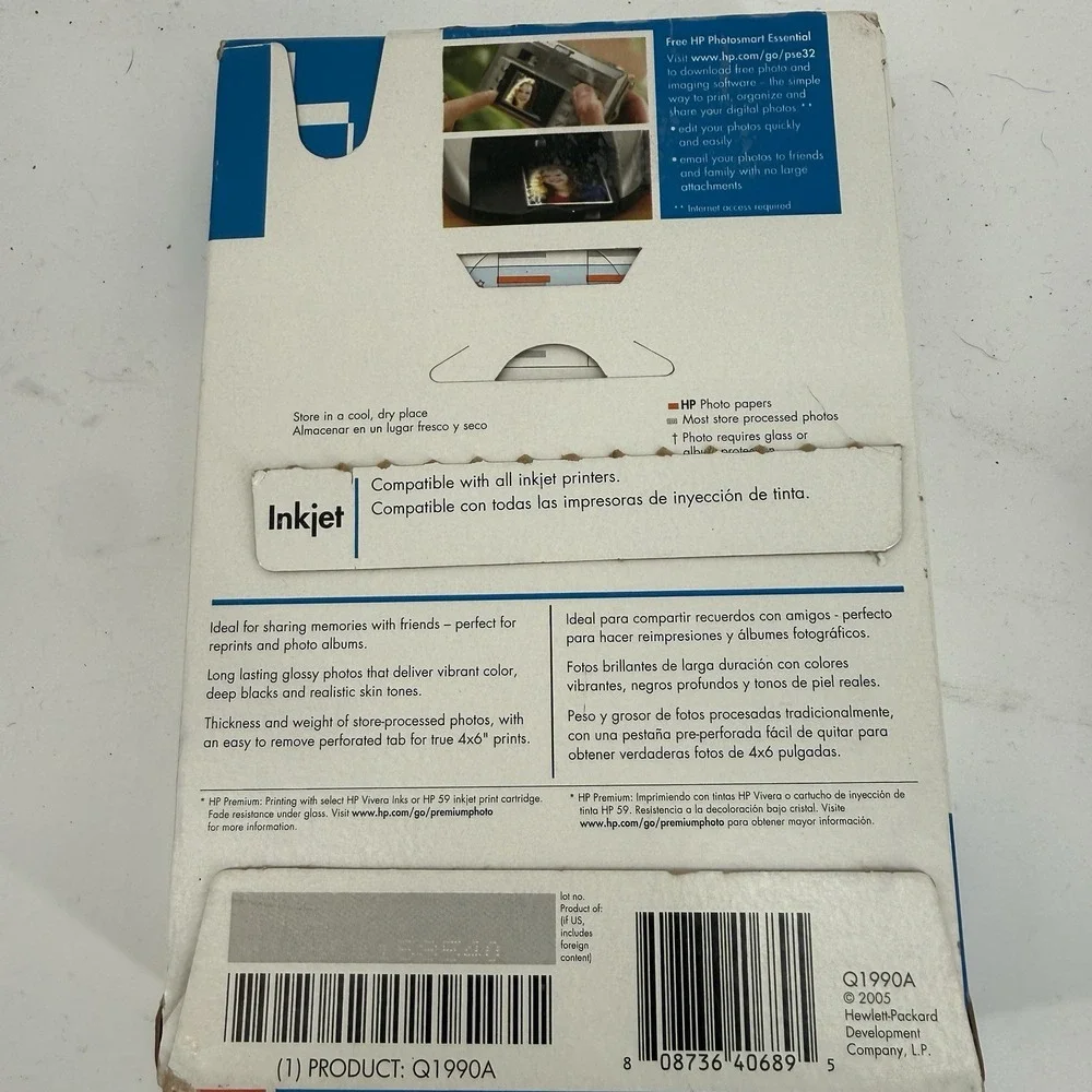 NEW HP Premium‎ Photo Paper, Glossy 4x6 60 Sheets Inkjet 64lb Paper Sealed